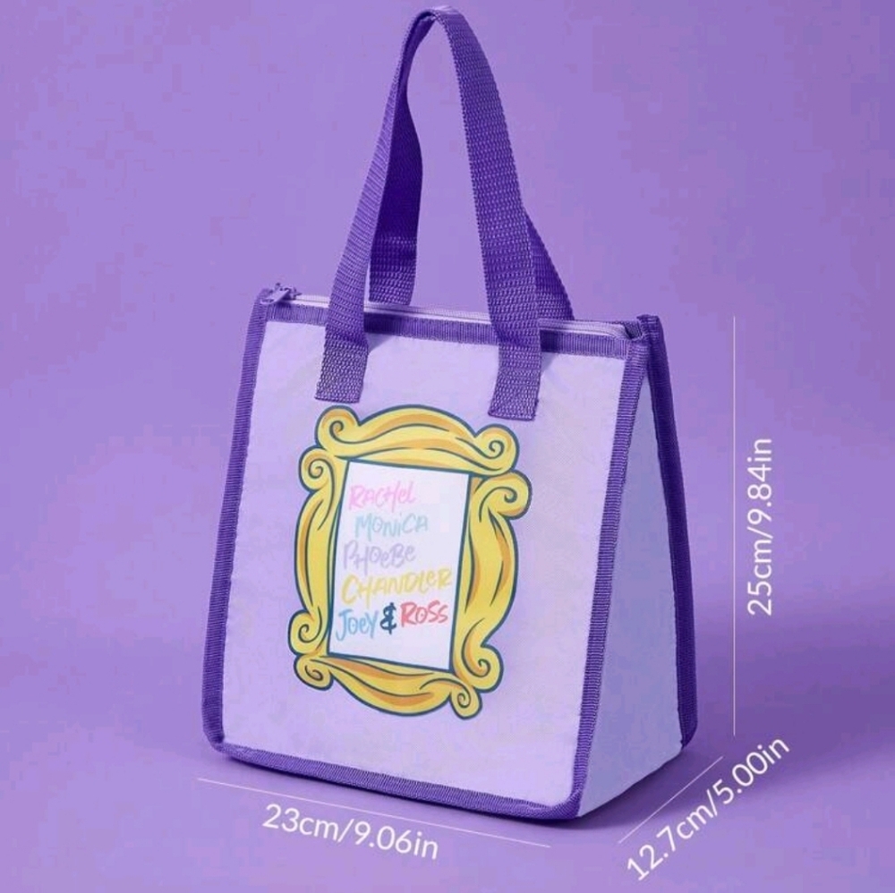 FRIENDS X SHEIN 1pc Purple RPET Polyester Thermal Lunch Bag,Gifts